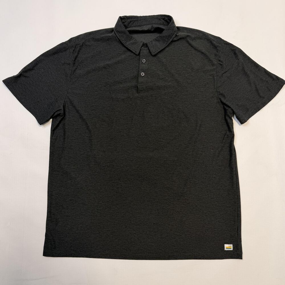 Vuori Polo Shirt Mens XL Gray Performance Jersey Solid Athletic Casual